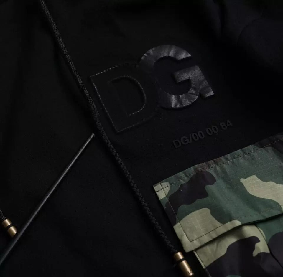 Sudadera con capucha negra de camuflaje de Dolce & Gabbana