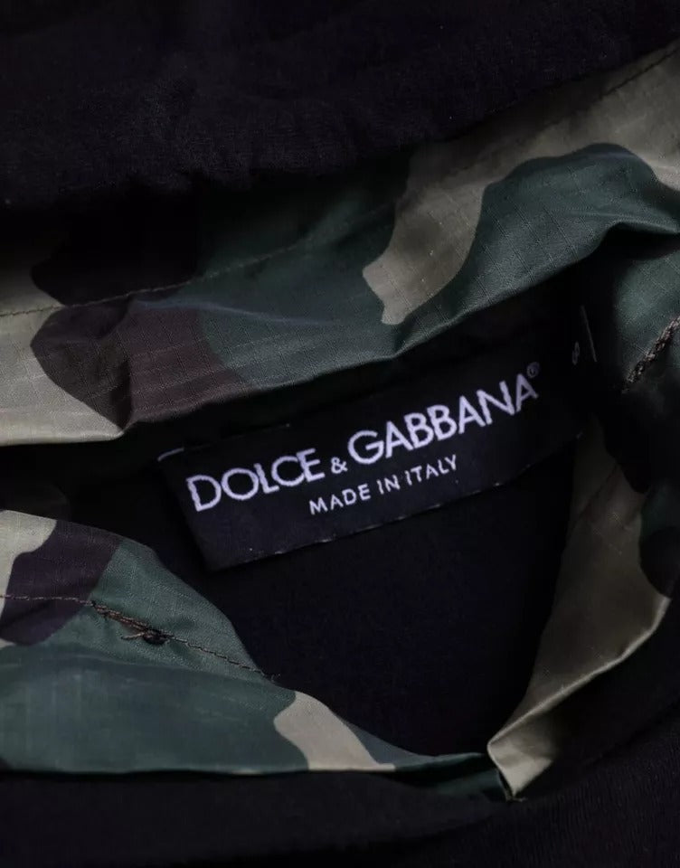 Sudadera con capucha negra de camuflaje de Dolce & Gabbana
