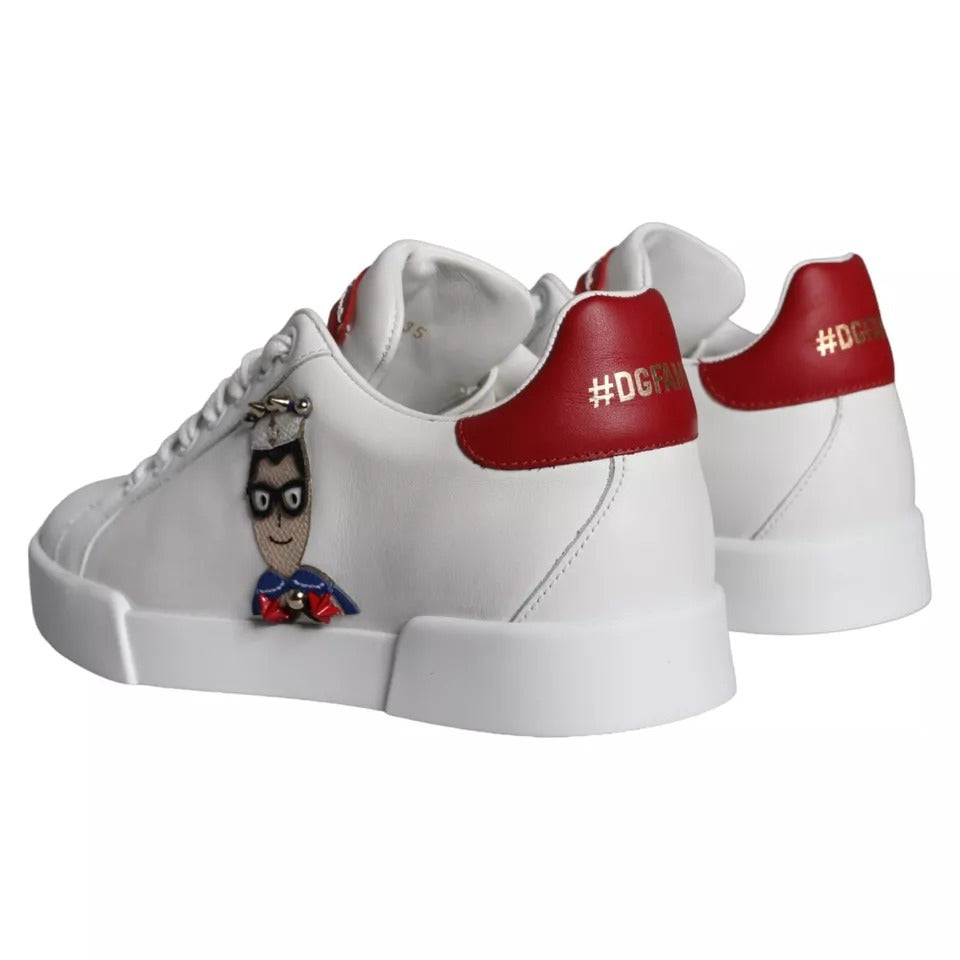 Zapatillas Portofino Dolce & Gabbana de piel de becerro napa blanca con parches