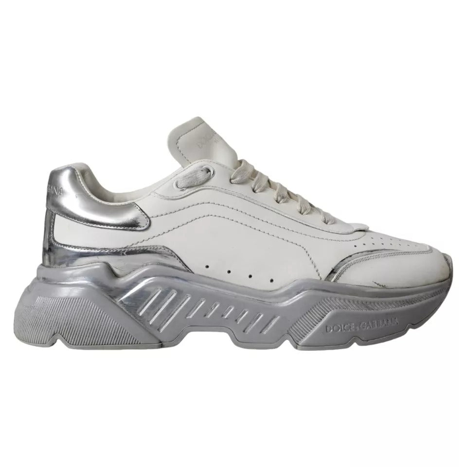 Zapatillas Bajas Dolce & Gabbana Daymaster Blancas y Plateadas