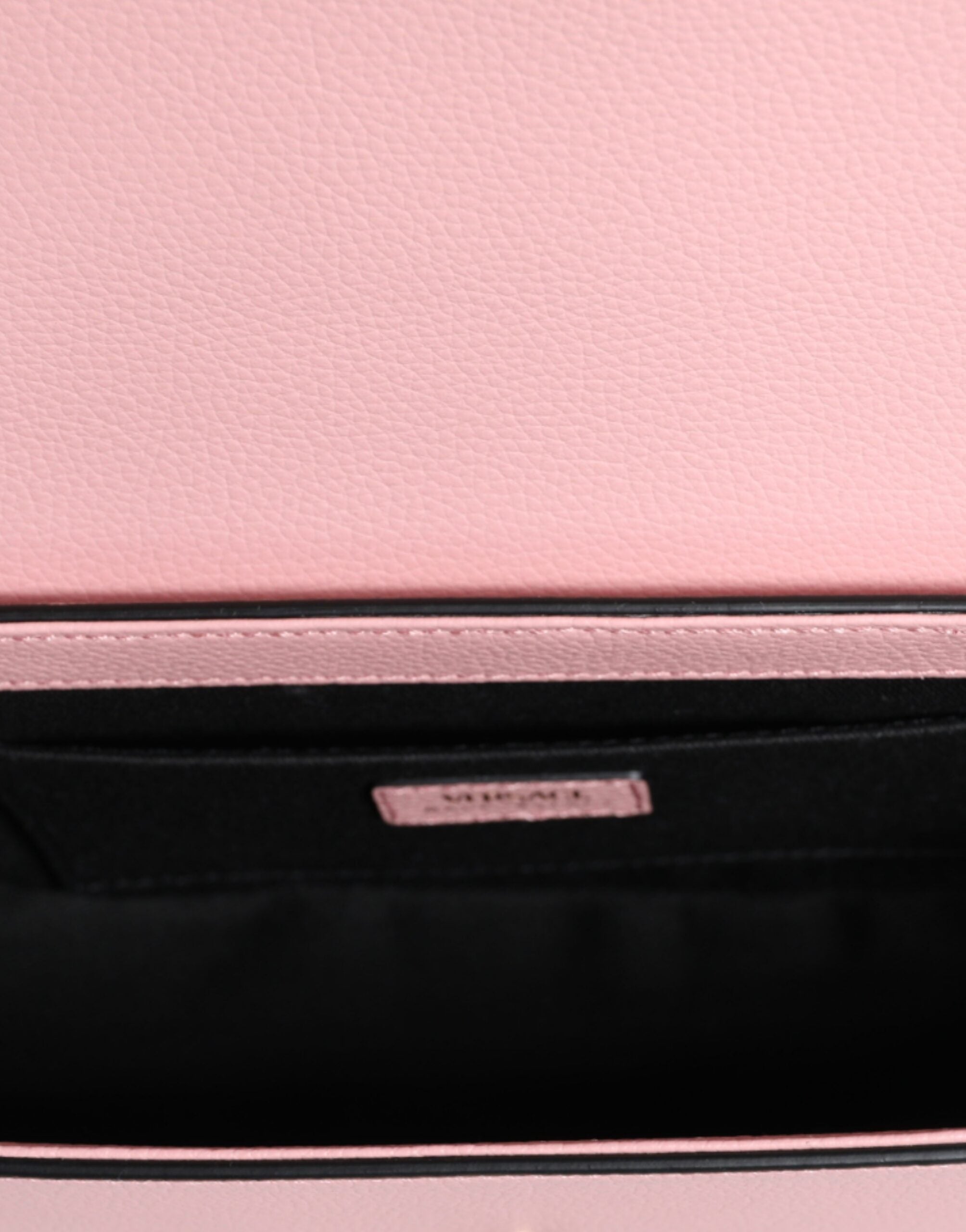 Bolso de hombro cruzado Versace de cuero de becerro granulado rosa con logotipo