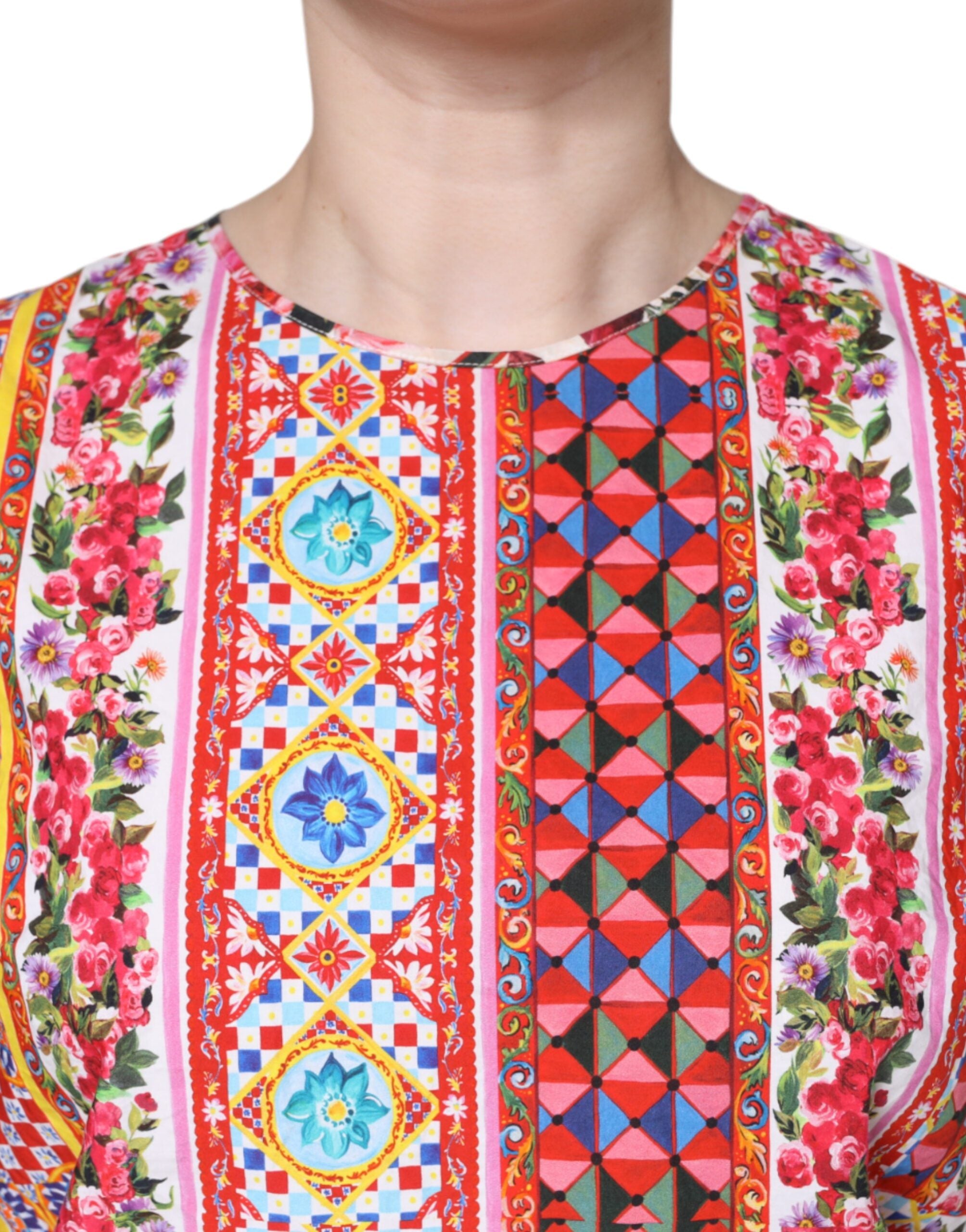 Top sin mangas Dolce & Gabbana Carretto floral de algodón multicolor