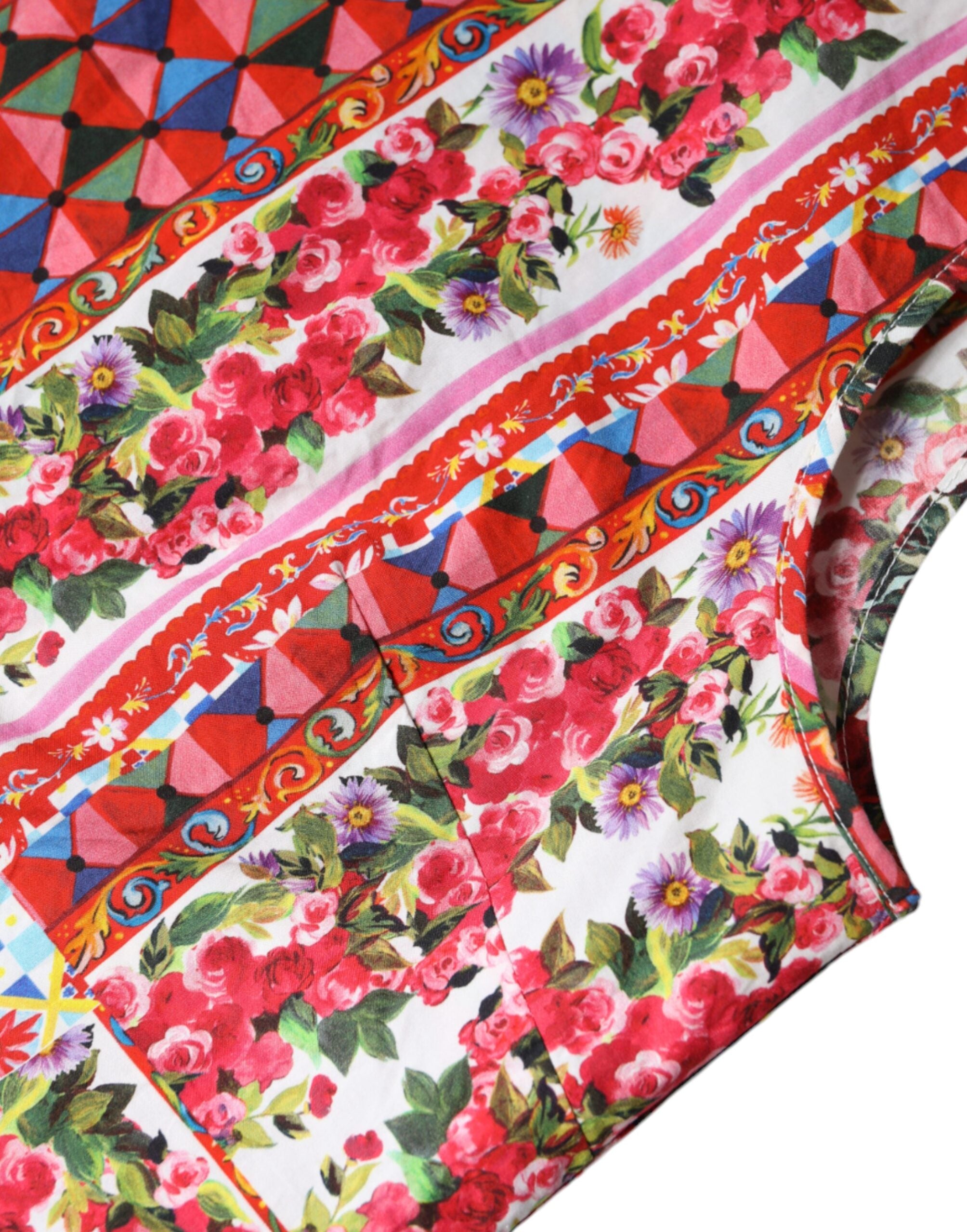 Top sin mangas Dolce & Gabbana Carretto floral de algodón multicolor