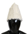 Dolce & Gabbana Elegant White Fur Beanie Luxury Winter Hat