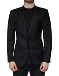 Blazer de una hilera de botones Dolce & Gabbana negro MARTINI con abeja