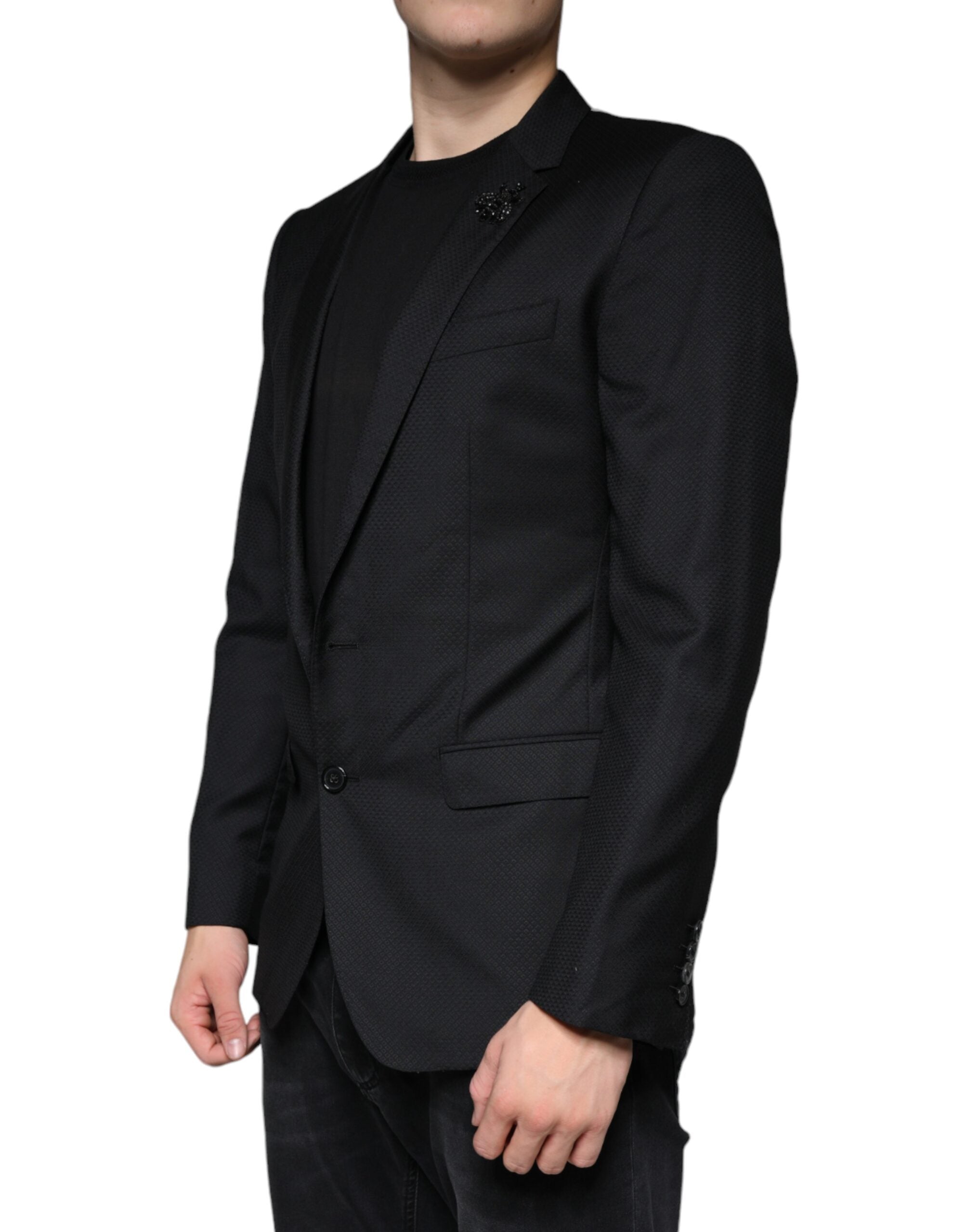 Blazer de una hilera de botones Dolce & Gabbana negro MARTINI con abeja