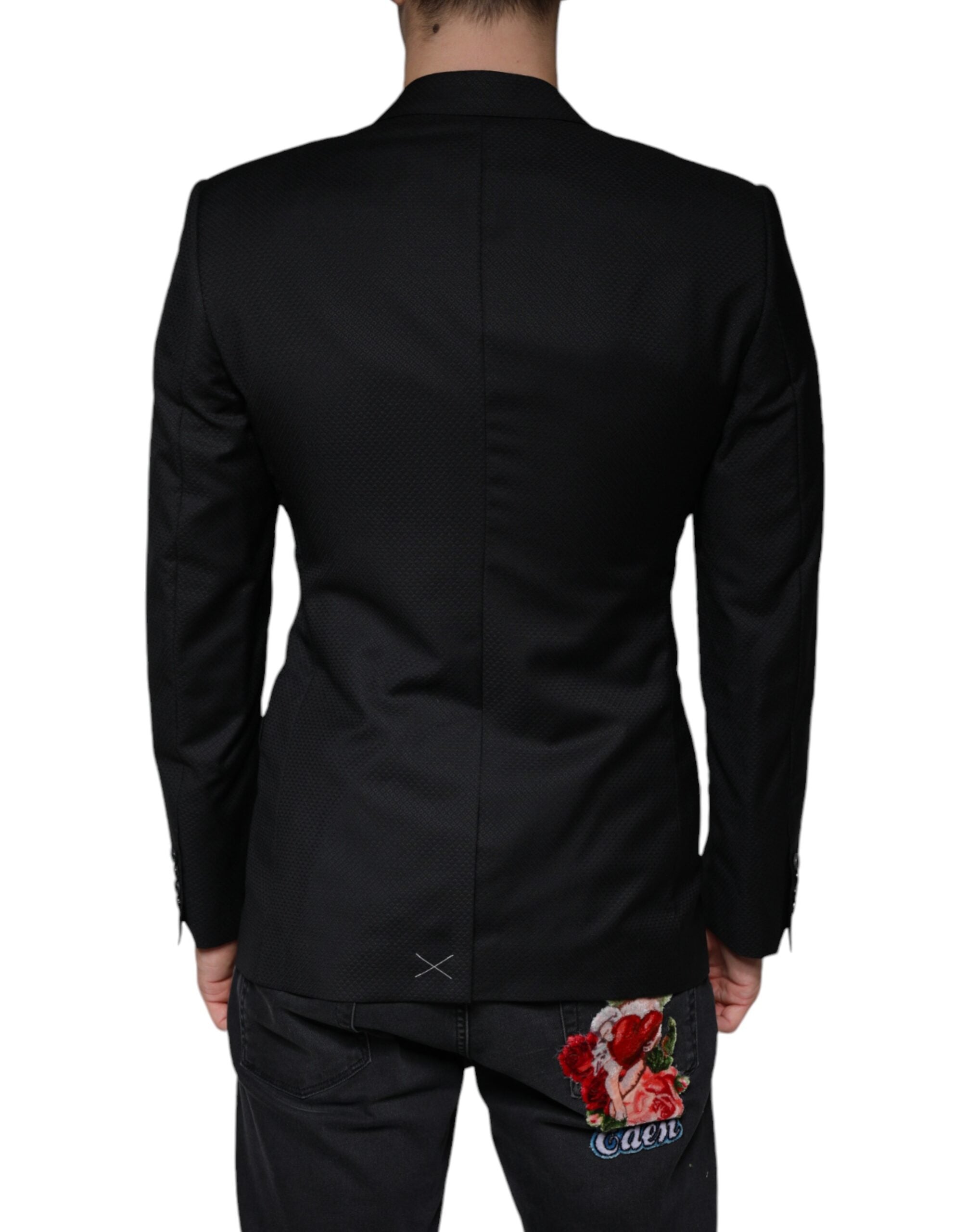 Blazer de una hilera de botones Dolce & Gabbana negro MARTINI con abeja