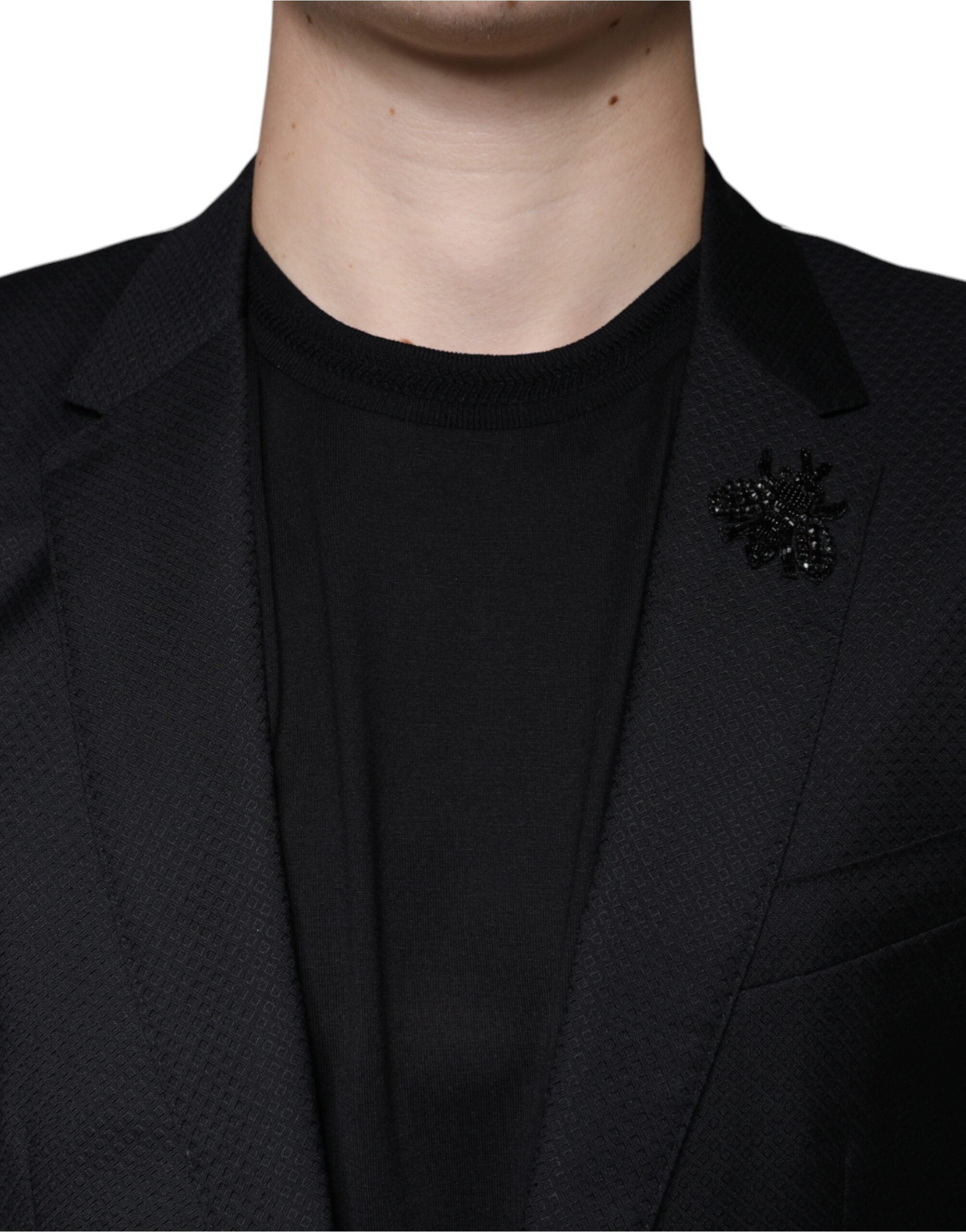 Blazer de una hilera de botones Dolce & Gabbana negro MARTINI con abeja