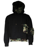 Sudadera con capucha y bolsillo de algodón negra Dolce & Gabbana