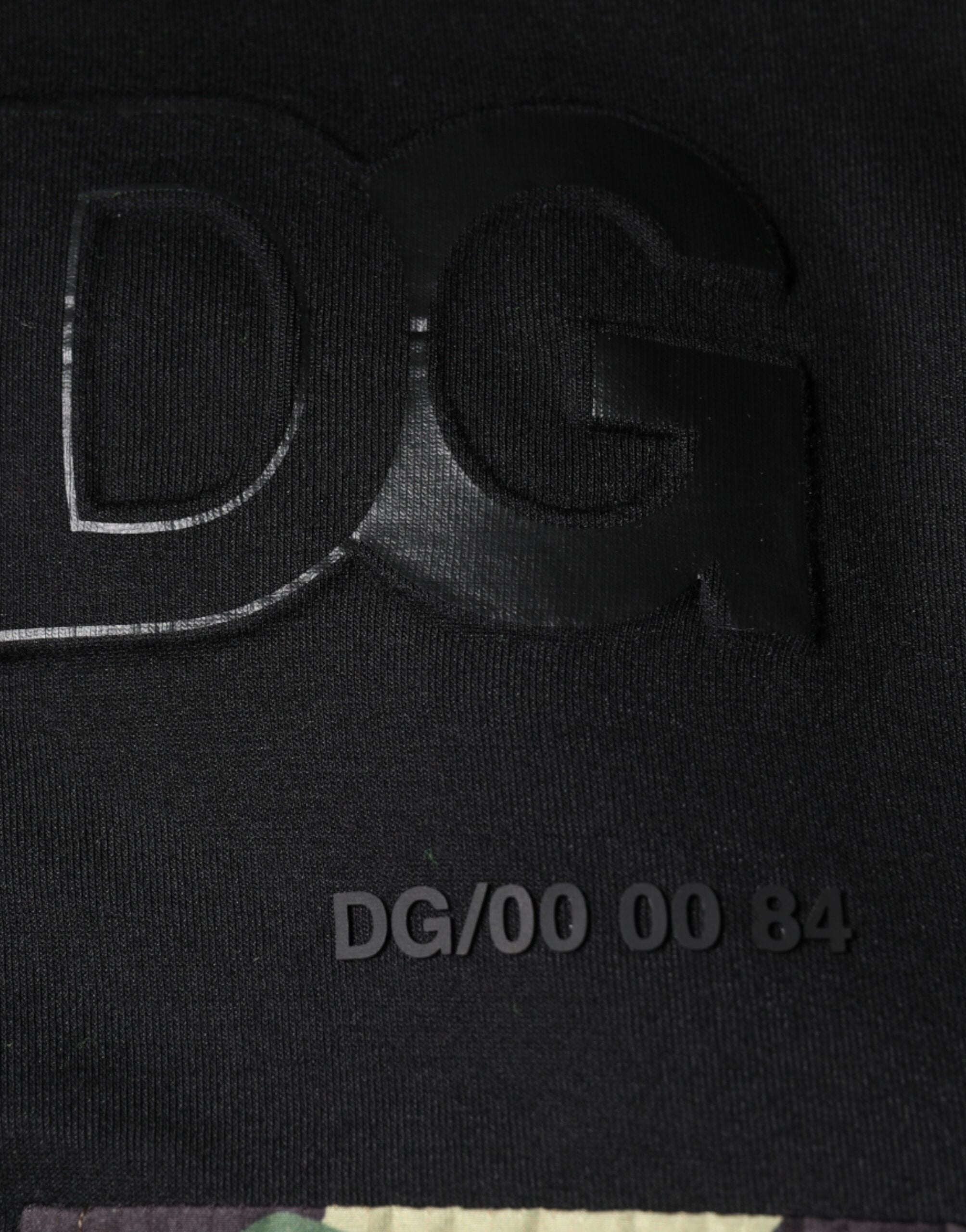 Sudadera con capucha y bolsillo de algodón negra Dolce & Gabbana