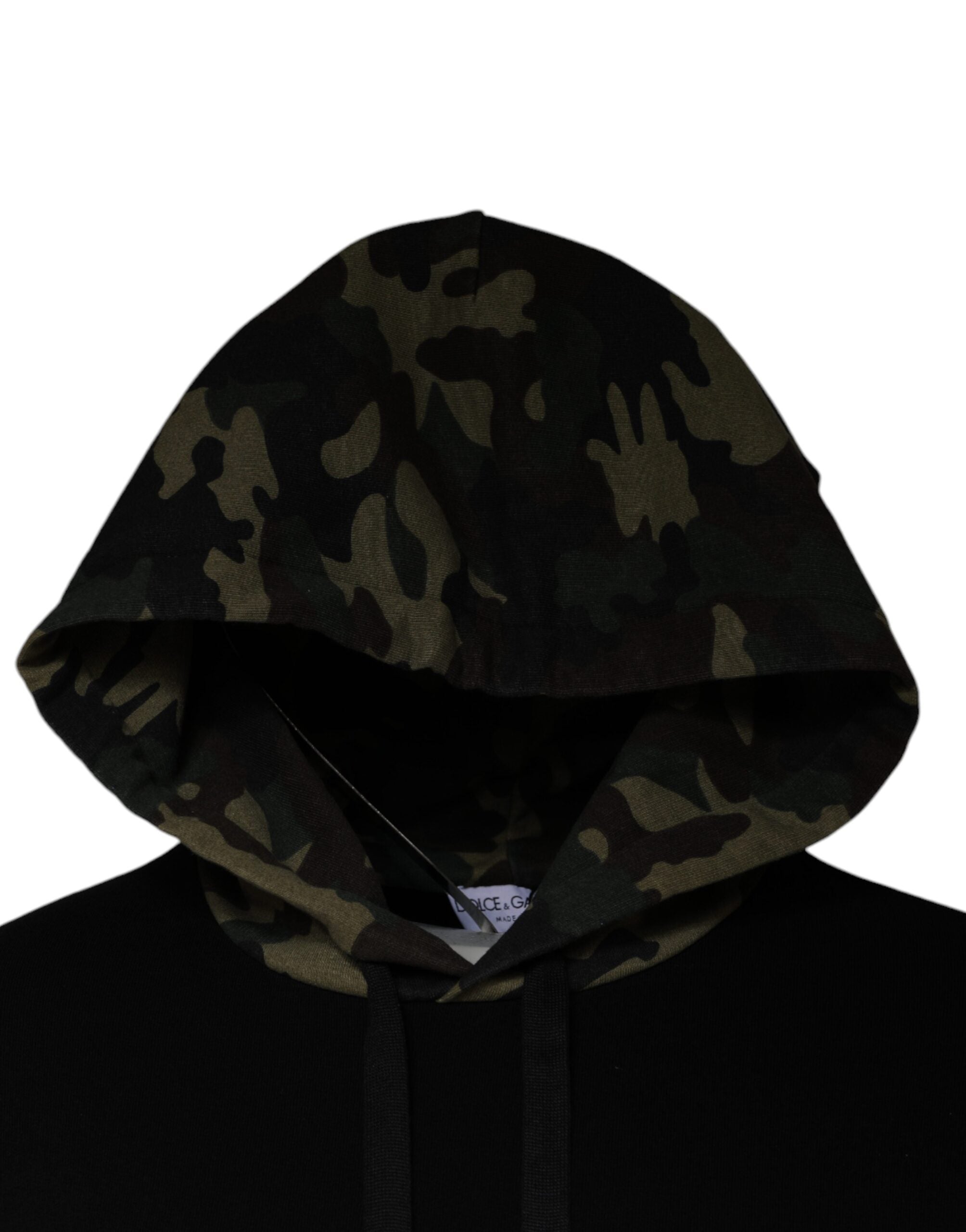 Sudadera con capucha negra de camuflaje de Dolce & Gabbana