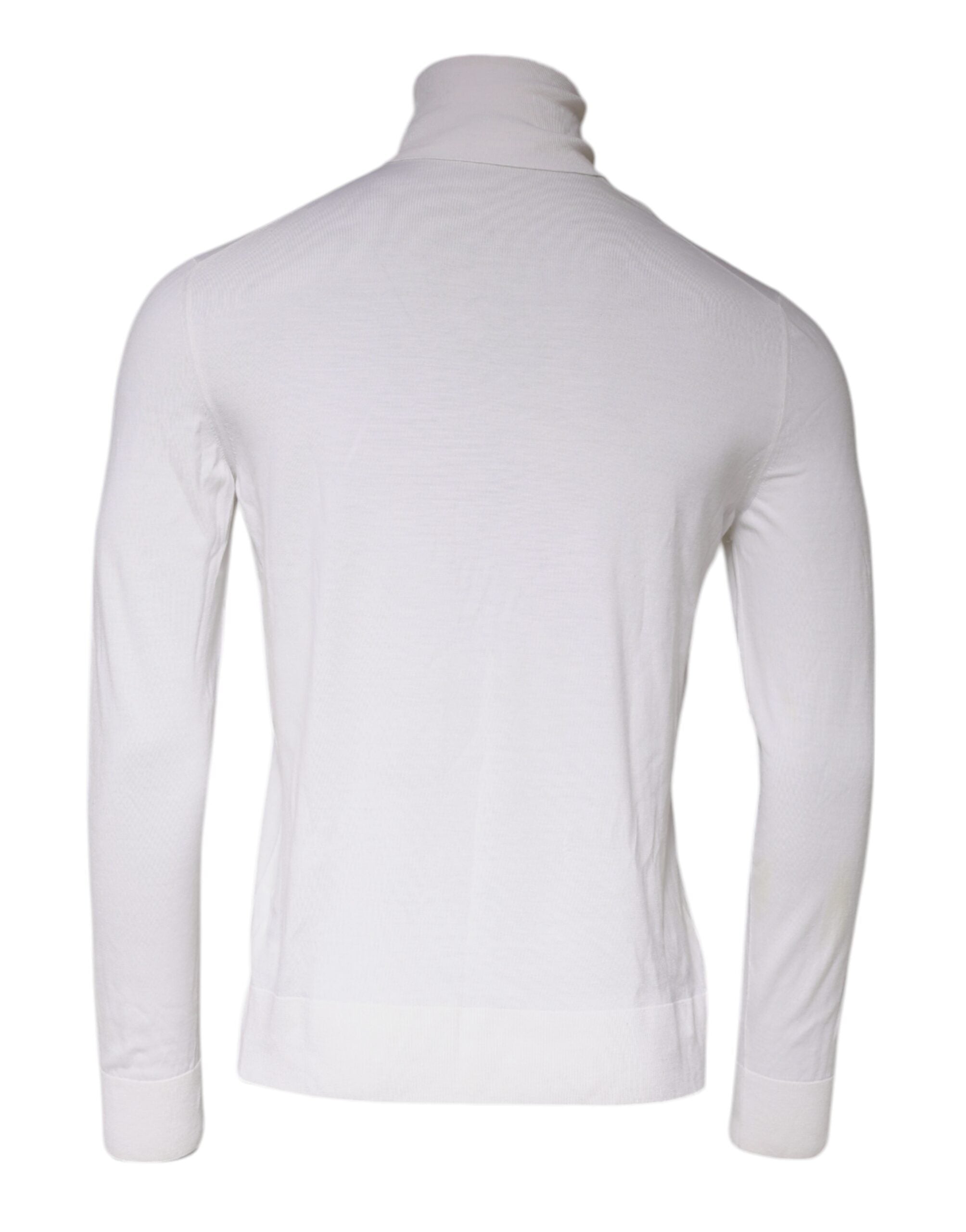 Jersey de cuello alto de manga larga blanco para hombre de Dolce & Gabbana