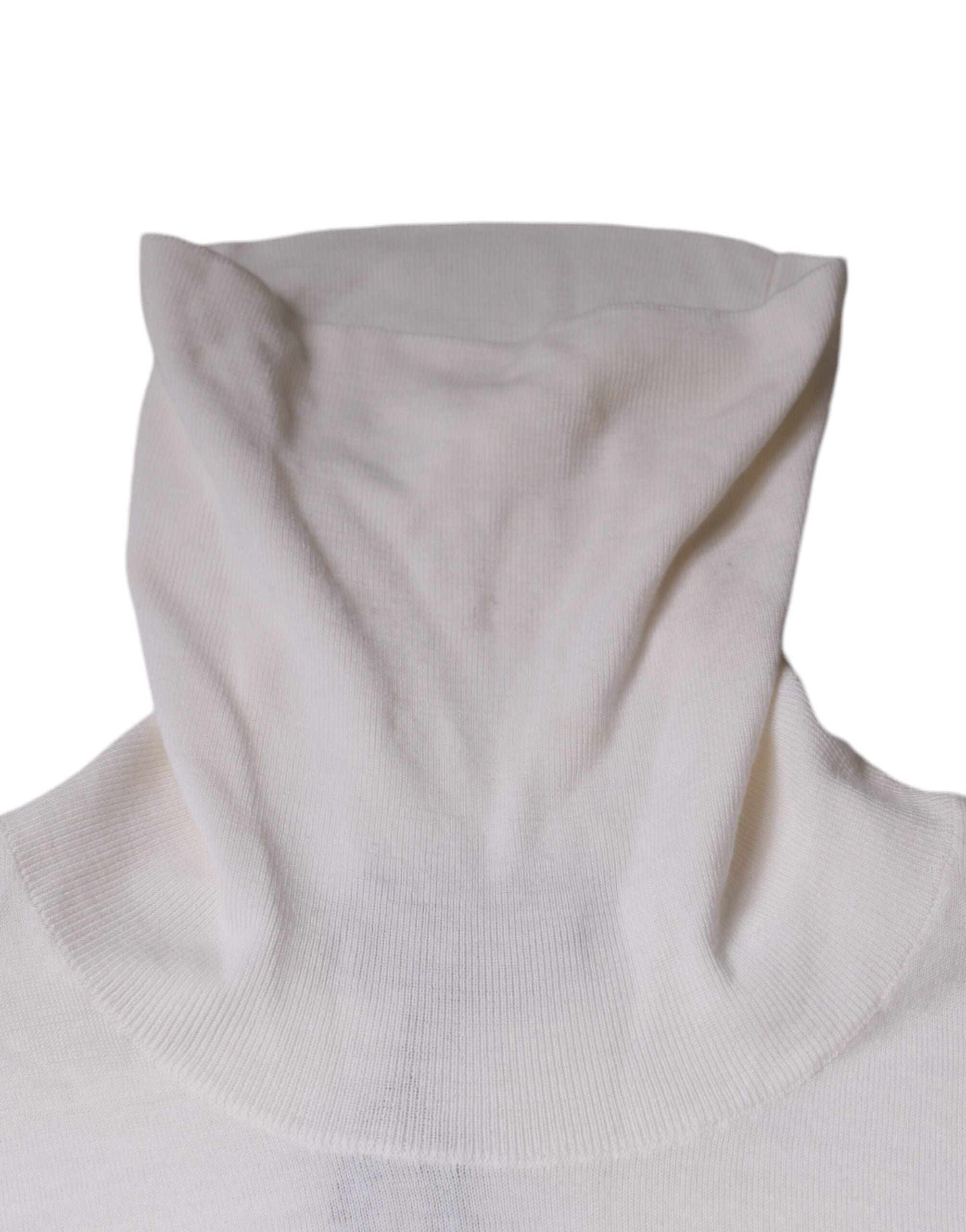 Jersey de cuello alto de manga larga blanco para hombre de Dolce & Gabbana