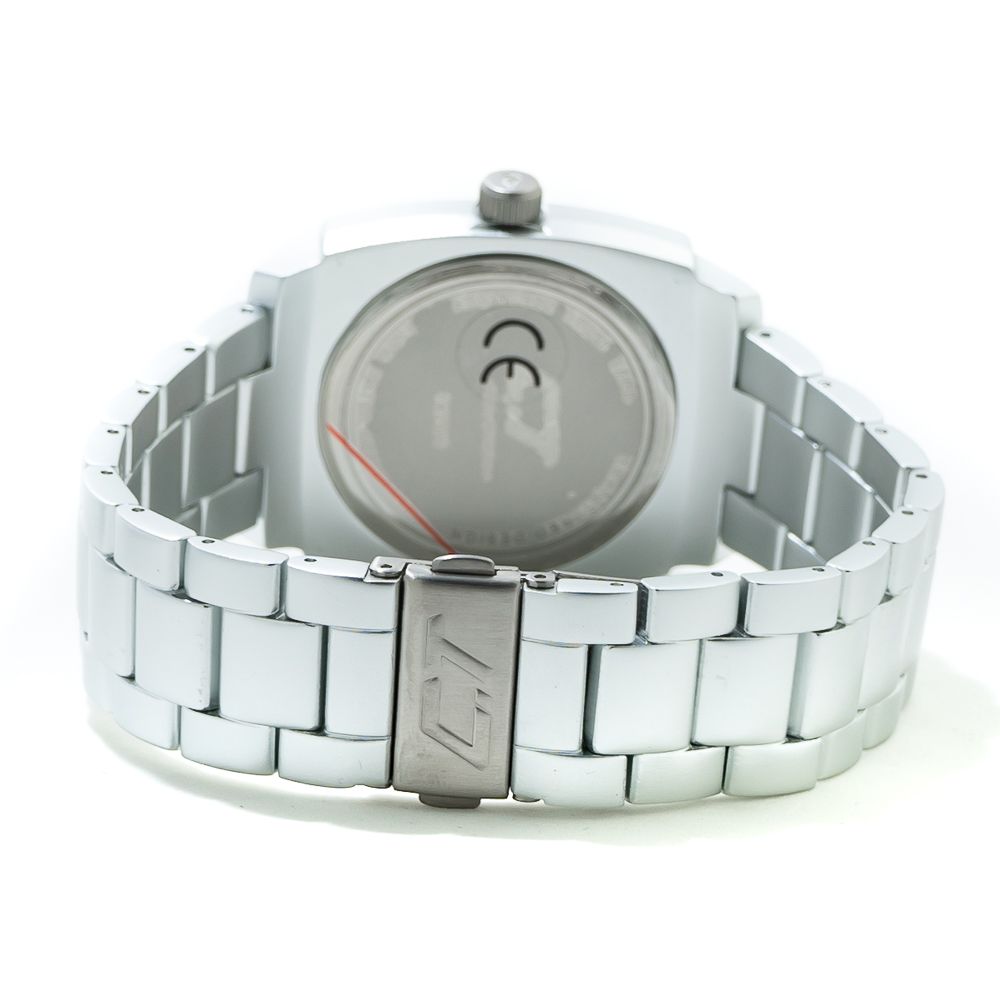 Reloj Chronotech de aluminio plateado