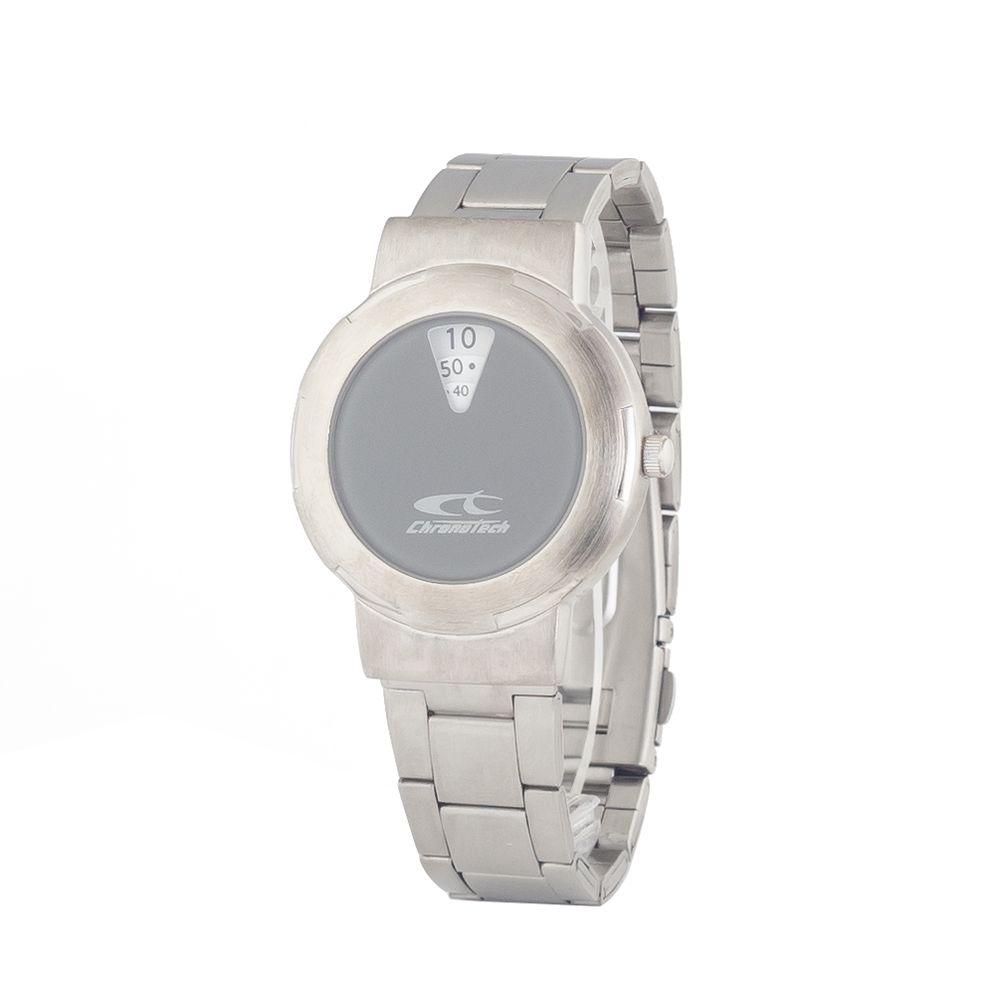 Reloj Chronotech de acero plateado
