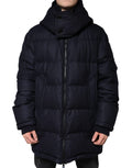 Dolce & Gabbana Chaqueta de plumón con capucha de nailon negra para hombre