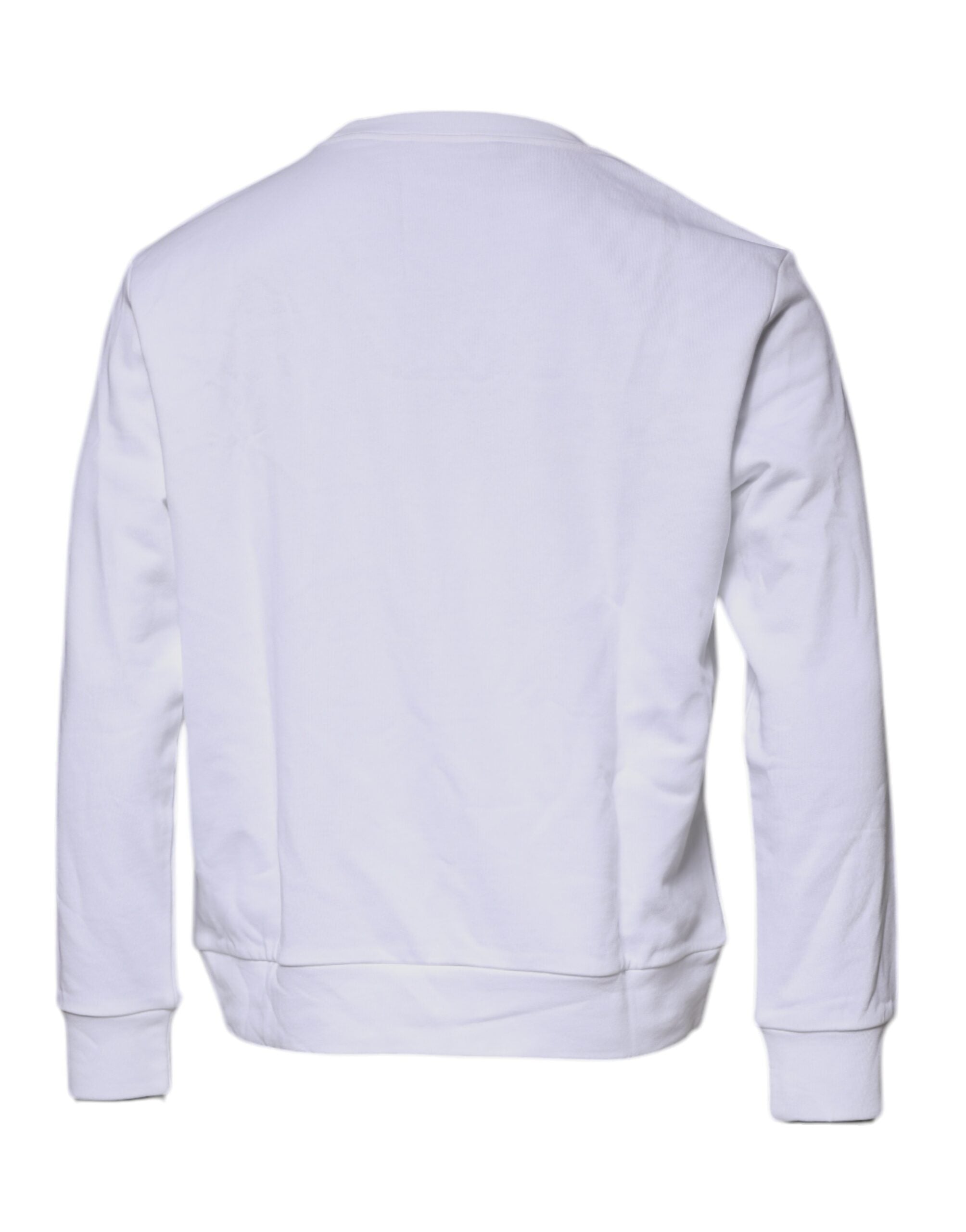 Suéter de punto con cuello redondo y Medusa bordada en blanco de Versace