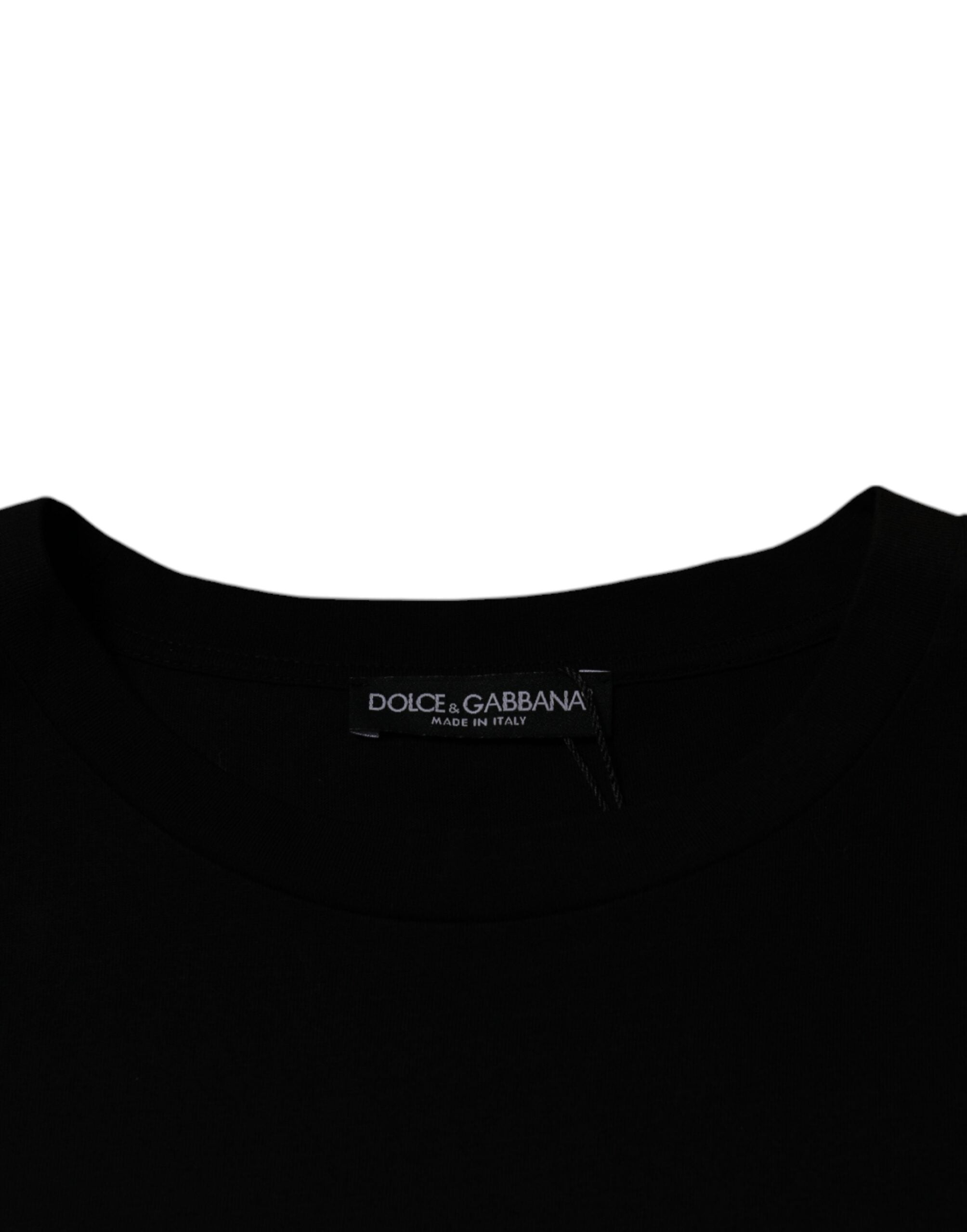 Camiseta de manga corta y cuello redondo negra de Dolce & Gabbana