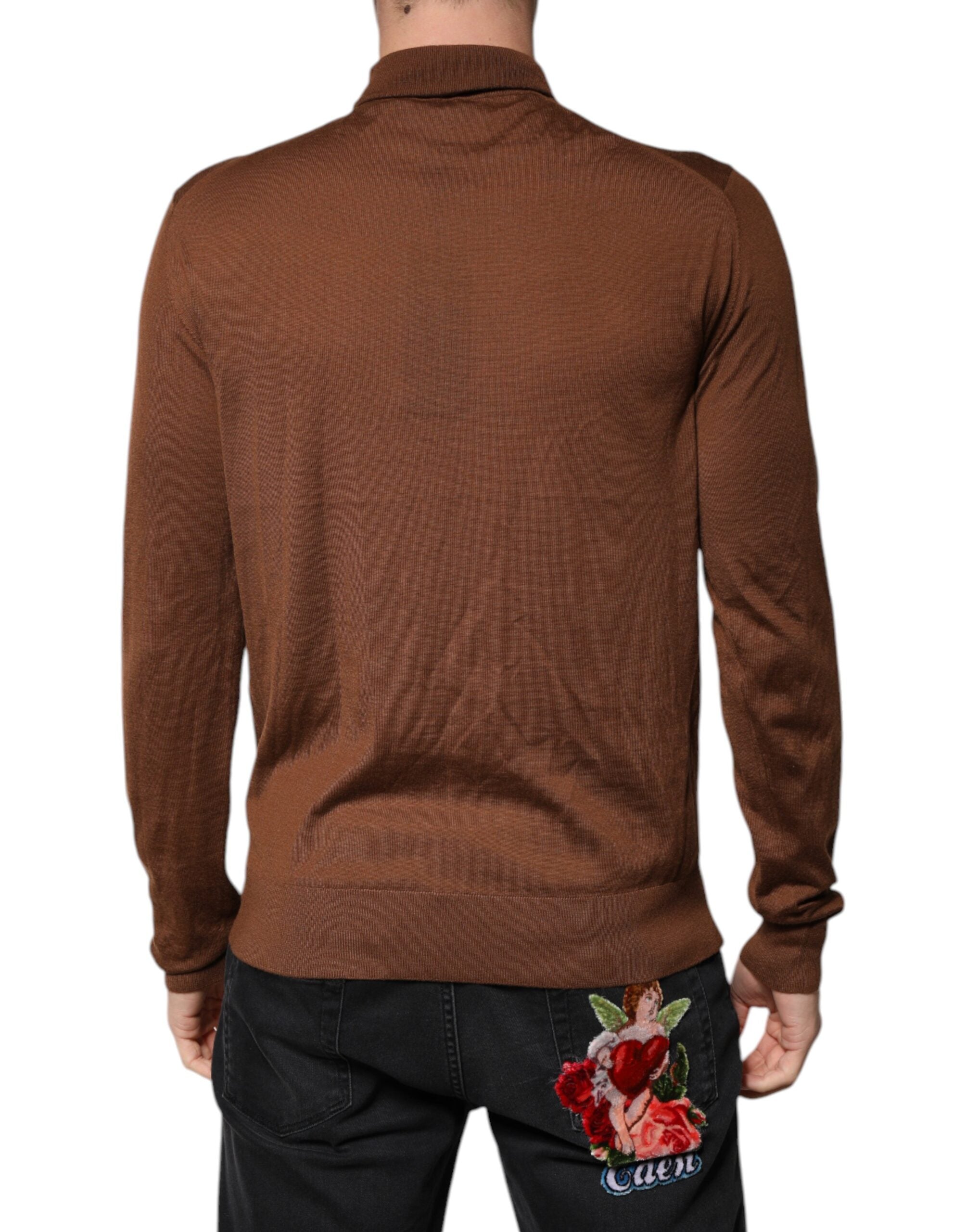 Jersey de cuello vuelto Dolce & Gabbana de cachemir marrón