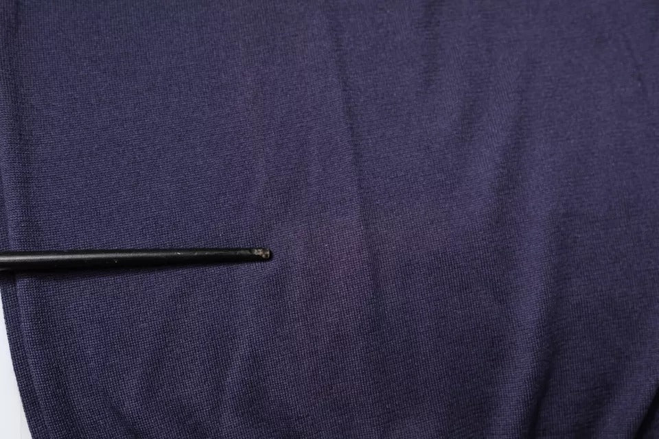 Polo de manga corta con cuello de seda azul Dolce & Gabbana