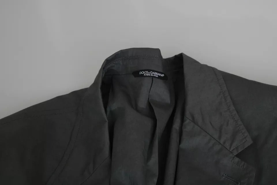 Blazer formal de un solo botón gris de algodón de Dolce & Gabbana