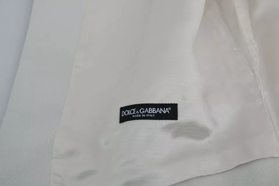 Chaleco formal de algodón y seda blanco roto de Dolce & Gabbana