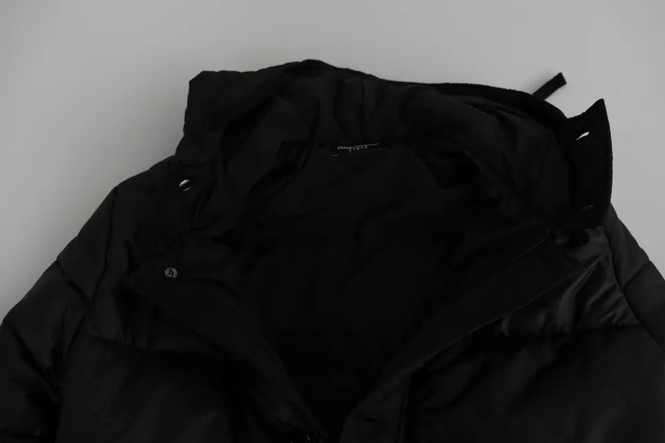Dolce & Gabbana Abrigo Acolchado Negro de Poliéster con Capucha para Hombre