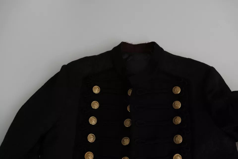 Chaqueta militar Dolce & Gabbana negra con botones decorativos