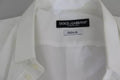 Dolce & Gabbana Camisa de vestir formal de algodón blanco con detalles dorados