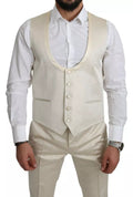 Traje de tres piezas de lana beige Crema SICILIA de Dolce & Gabbana