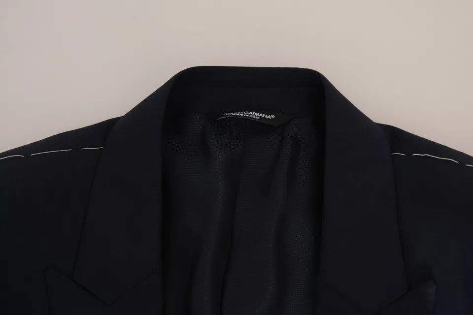 Dolce & Gabbana Chaleco Blazer de Lana Azul MARTINI de 2 Piezas