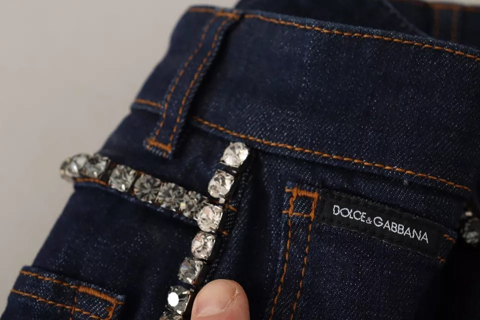 Pantalones cortos Dolce & Gabbana de mezclilla azul oscuro adornados
