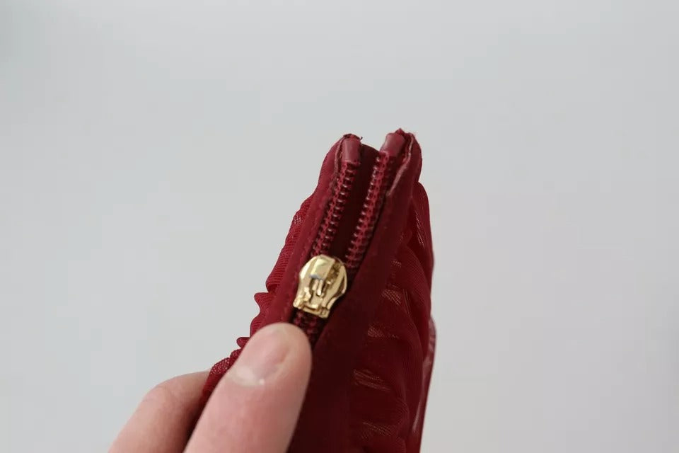 Dolce & Gabbana Botines Rojos de Tul con Tacón de Aguja
