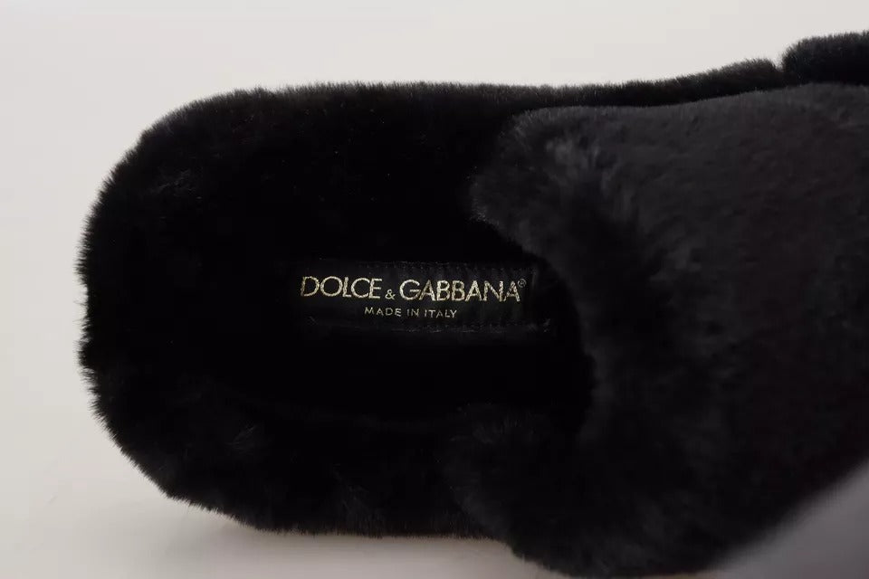 Dolce & Gabbana Zapatos Planos Sandalias de Hombre de Piel Sintética de Poliéster Negro