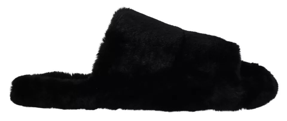 Dolce & Gabbana Zapatos Planos Sandalias de Hombre de Piel Sintética de Poliéster Negro