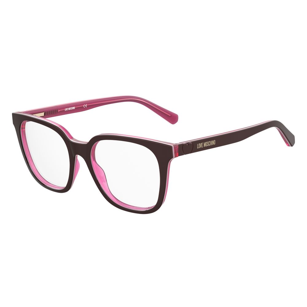 Love Moschino Burgundy Haircalf Frames