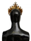 Diadema de cristal dorado con logotipo de corona y estrellas STRASS de Dolce & Gabbana