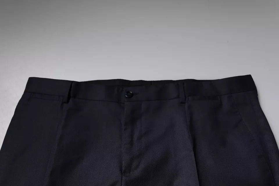 Pantalones de vestir formales Dolce & Gabbana azul oscuro de corte entallado