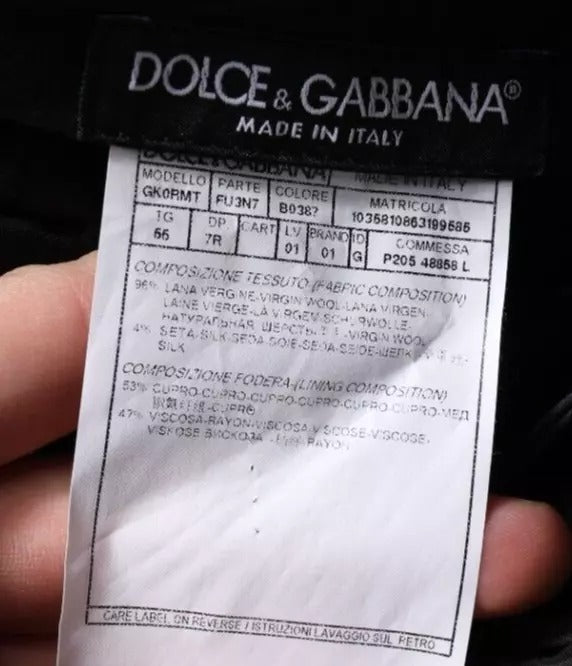 Pantalones de vestir formales Dolce & Gabbana azul oscuro de corte entallado