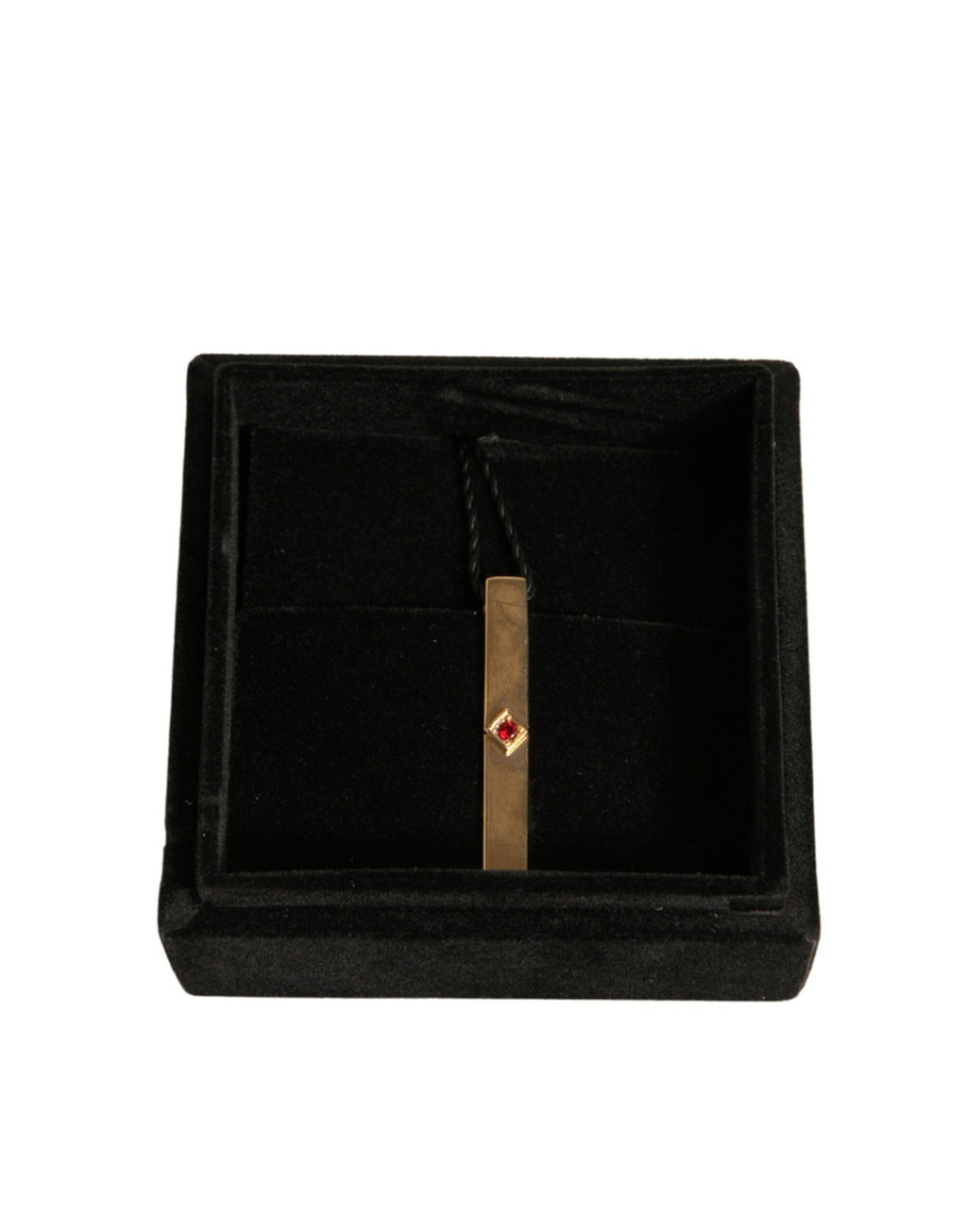 Barra de corbata de Dolce & Gabbana en latón tono dorado con cristales y logotipo