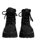 Botas Dolce & Gabbana negras acolchadas a media pantorrilla con cordones