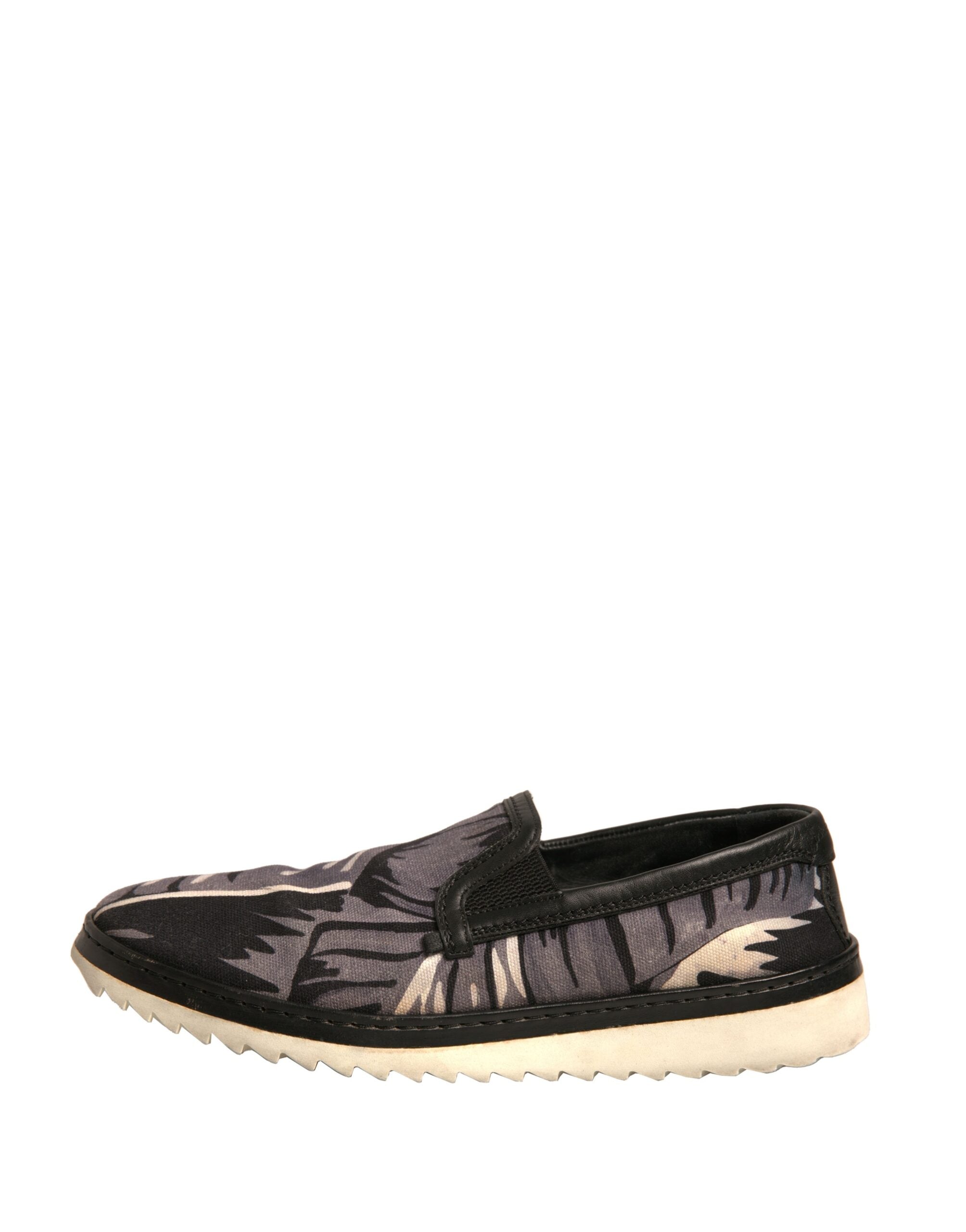 Zapatos sin cordones Dolce & Gabbana de lona negra con estampado tropical