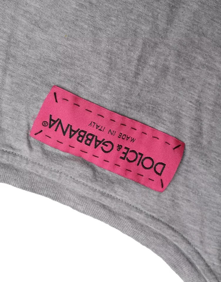 Dolce & Gabbana Camiseta gris de algodón con la frase "L'Amore E'Bellezza"