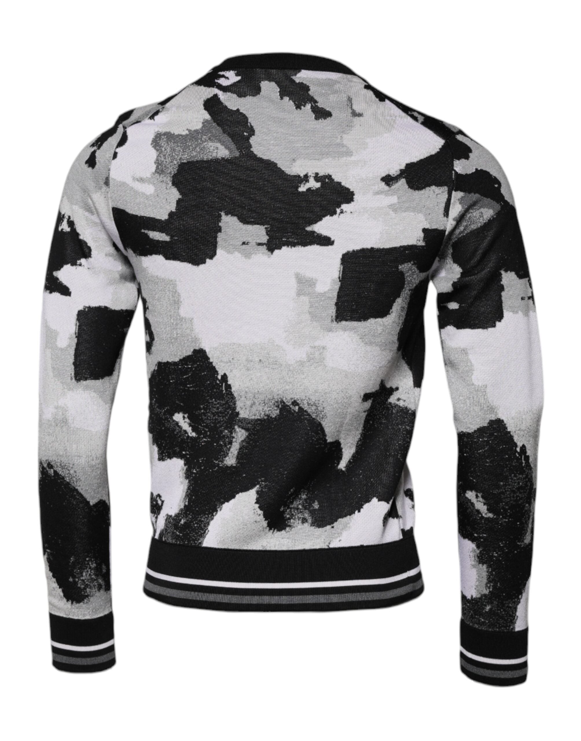 Suéter de hombre Dolce & Gabbana de cuello redondo con camuflaje multicolor