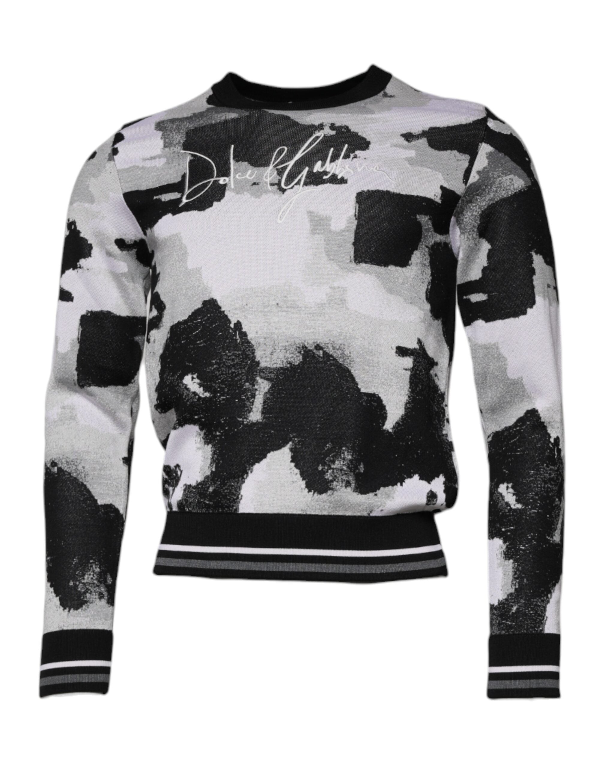 Suéter de hombre Dolce & Gabbana de cuello redondo con camuflaje multicolor