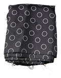 Dolce & Gabbana Negro Círculos Seda Flecos Mantón Chal Bufanda
