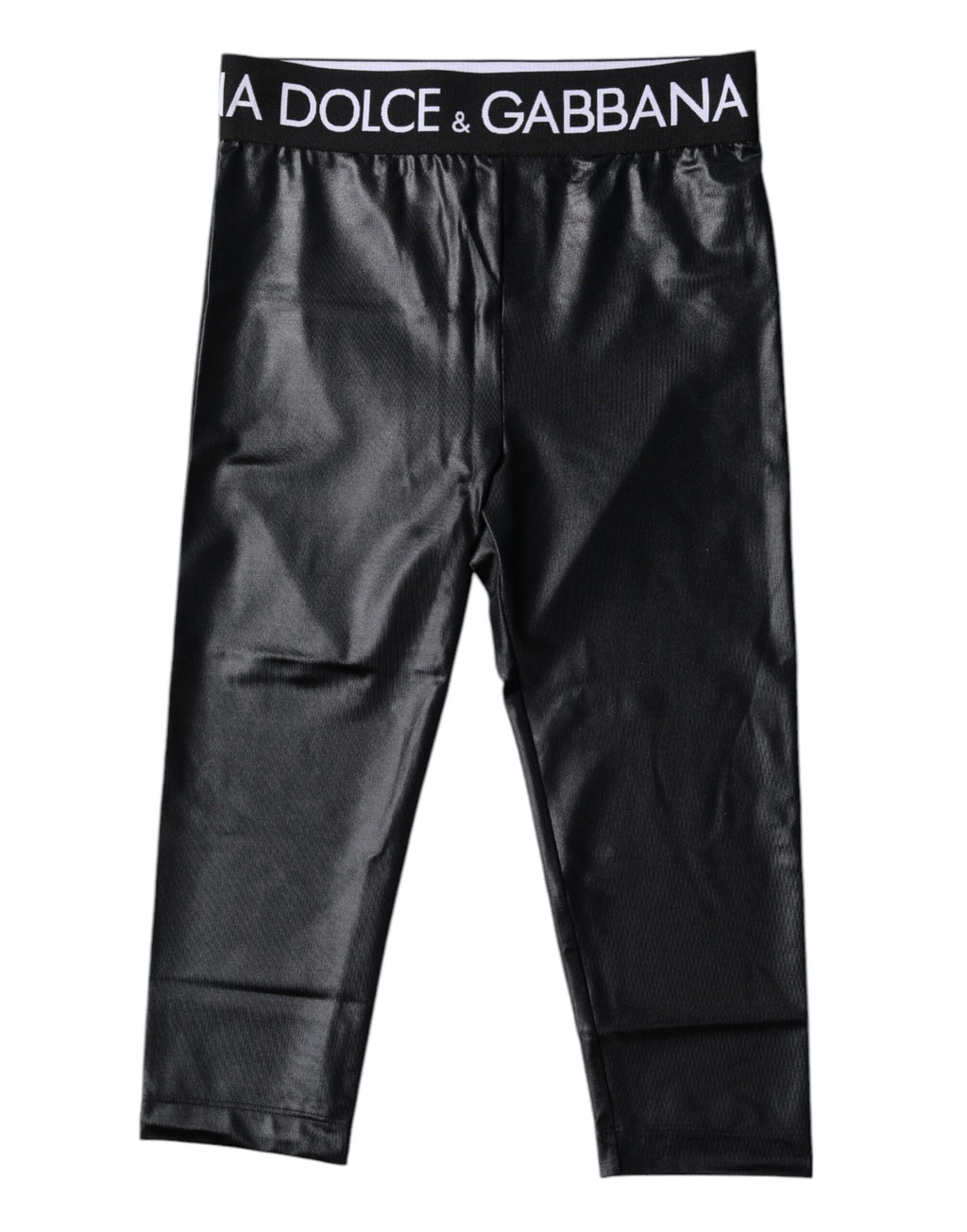 Dolce & Gabbana Black Logo Nylon Cropped Tights Pants Underwear
