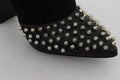 Zapatos Botines de Tacón de Aguja Tachonados de Ante Negro Philipp Plein
