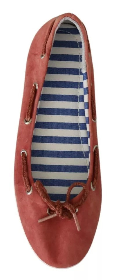 Pantofola D'Oro Scarlet Red Blue Stripe Flat Slip-On Shoes