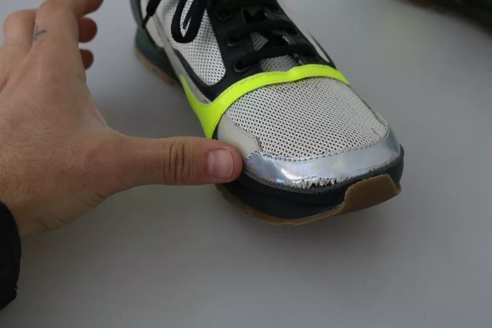 Zapatos Jil Sander Fog Gray Verde Neón con Cordones y Correa Negra